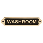 Washroom Brass Door sign | black finish 22x5 cm